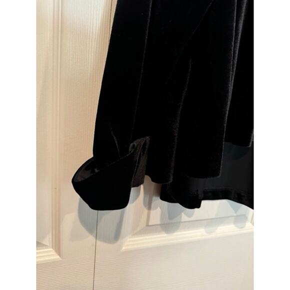 Vintage Another Thyme Black Velvet Velour Glam Whimsigoth Open Cardigan Jacket - Picture 3 of 6